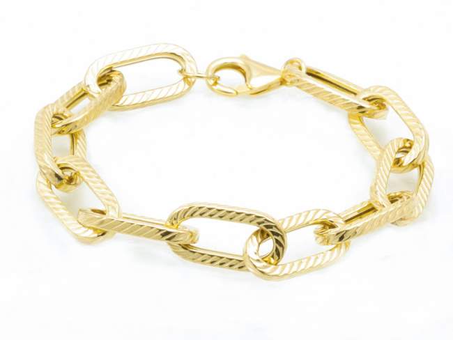 Pulsera Link  en plata dorada de Marina Garcia Joyas en plata Pulsera de plata de primera ley (925) chapada en oro amarillo de 18kt. (medida de muñeca: 19 cm.)