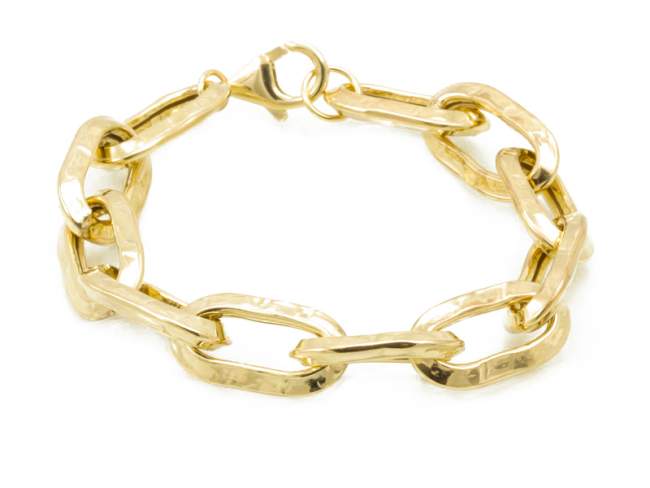 Pulsera Link  en plata dorada de Marina Garcia Joyas en plata Pulsera de plata de primera ley (925) chapada en oro amarillo de 18kt. (medida de muñeca: 19 cm.)