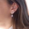 Pendientes TREPADORES novia rosa en plata