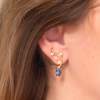 Pendientes CANNES azul en plata dorada