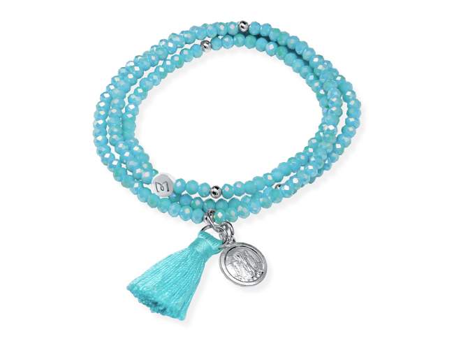 Pulsera   ZEN VALENCIA con Virgen Desamparados de Marina Garcia Joyas en plata <p><strong>Marina García dona el 100% de los beneficios de esta pulsera en favor de los afectados por la Dana de Valencia.</strong></p>
<p>Pulsera de plata de primera ley (925) con baño de rodio con nucleo de silicona elástica y cristal de strass facetado, con Virgen Desamparados. Talla media de 17 cm. (51 cm. total)</p>