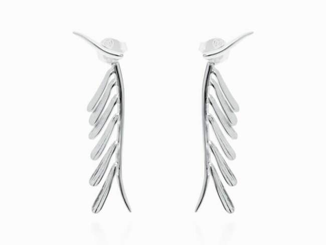 Earrings Spine  in silver de Marina Garcia Joyas en plata Earrings in rhodium plated 925 sterling silver. (size: 5,6 x 1,3 cm.)