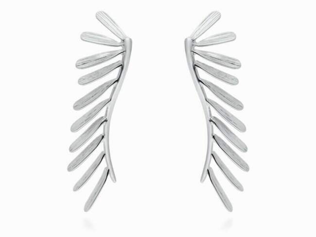 Earrings Spine maxi  in silver de Marina Garcia Joyas en plata Earrings in rhodium plated 925 sterling silver. (size: 6,5 x 2 cm.)