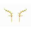 Earrings Vertebral mini  in golden silver