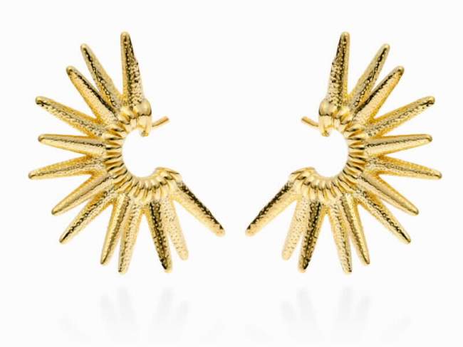 Earrings Vertebral  in golden silver de Marina Garcia Joyas en plata Earrings in 18kt yellow gold plated 925 sterling silver. (size: 3,2 cm.)