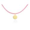 Necklace COLIBRI pink in golden silver