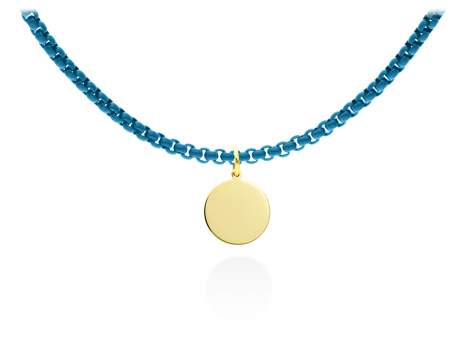 Necklace COLIBRI london blue in golden silver