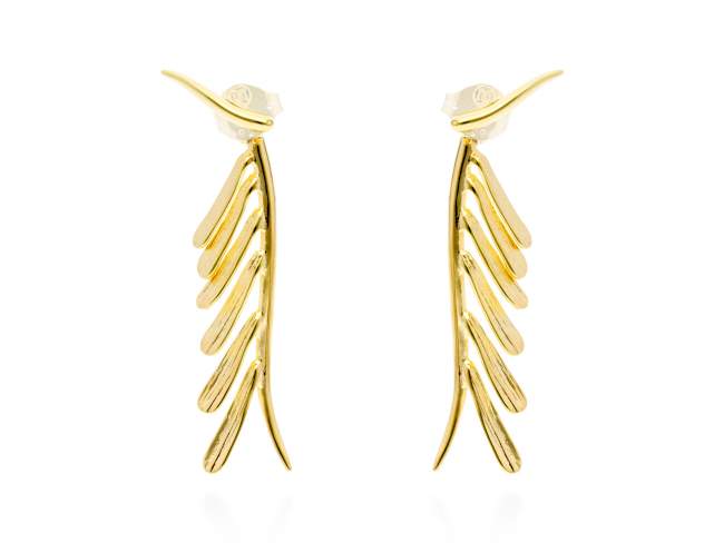 Earrings Spine  in golden silver de Marina Garcia Joyas en plata Earrings in 18kt yellow gold plated 925 sterling silver. (size: 5,6 x 1,3 cm.)