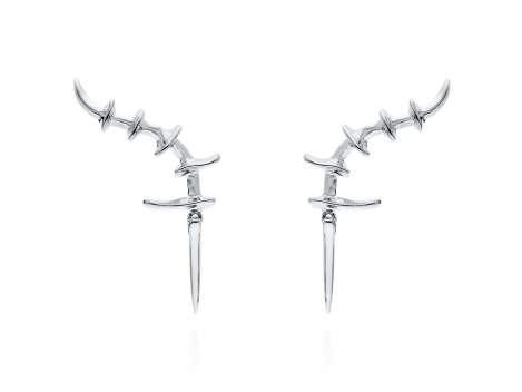 Earrings Vertebral mini  in silver