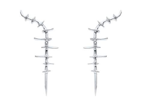 Earrings Vertebral  in silver