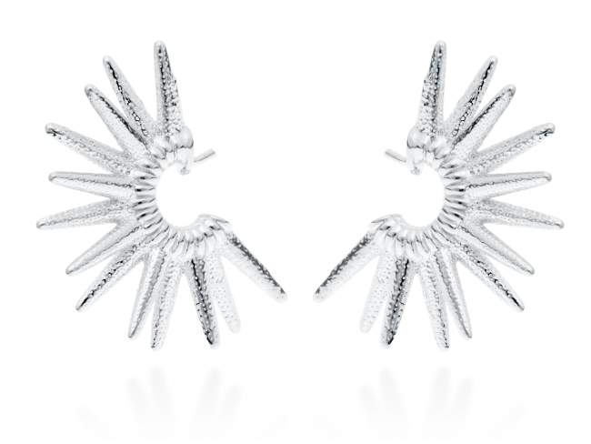 Earrings Vertebral  in silver de Marina Garcia Joyas en plata Earrings in rhodium plated 925 sterling silver. (size: 3,2 cm.)