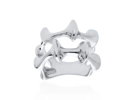 Ring Vertebral doble  in silber