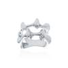 Ring Vertebral doble  in silber