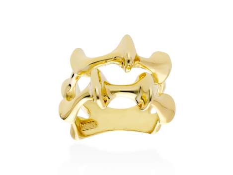 Ring Vertebral doble  in golden silver