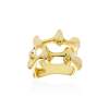 Ring Vertebral doble  in golden silver