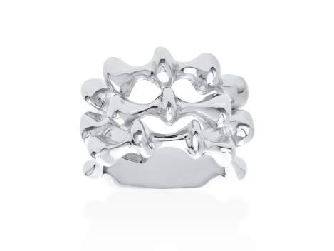 Anillo Vertebral triple  en plata