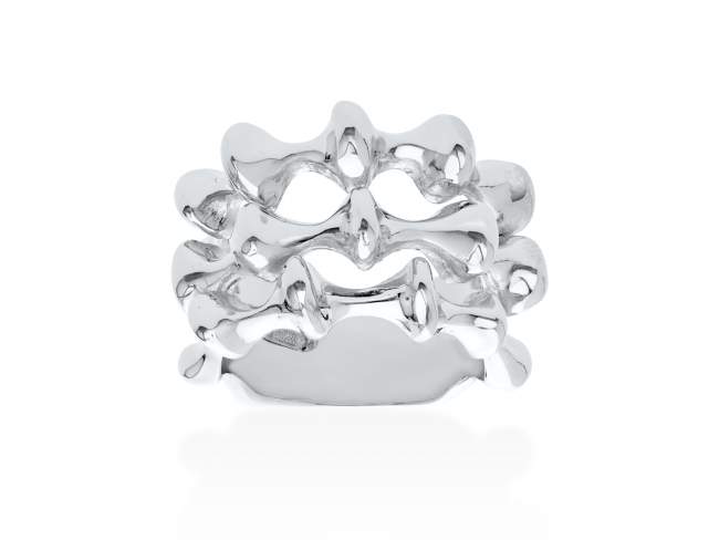 Ring Vertebral triple  in silber de Marina Garcia Joyas en plata Ring in Silber (925) rhodiniert.  