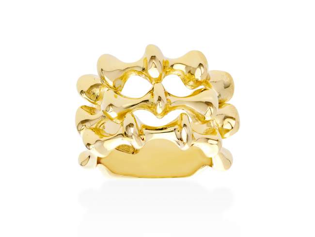 Anillo Vertebral triple  en plata dorada de Marina Garcia Joyas en plata Anillo de plata de primera ley (925) chapada en oro amarillo de 18kt.