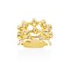 Ring Vertebral triple  in golden silver