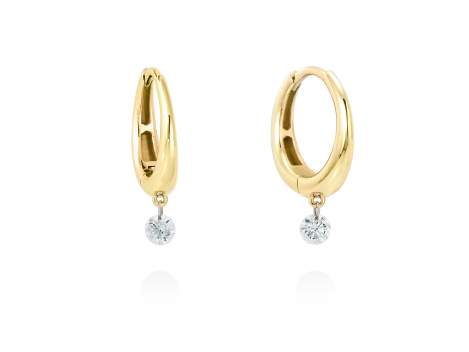 Pendientes en Oro amarillo 18Kt. Y diamantes 0,20 qt.