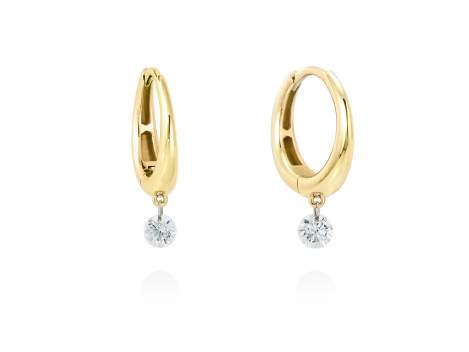 Pendientes en Oro amarillo 18Kt. Y diamantes 0,31 qt.