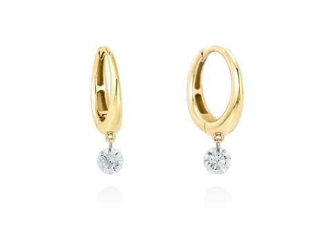 Pendientes en Oro amarillo 18Kt. Y diamantes 0,50 qt.