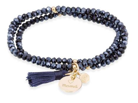 Bracelet ZEN Blue in golden Silver