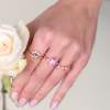 Anillo CANNES rosa en plata rosa