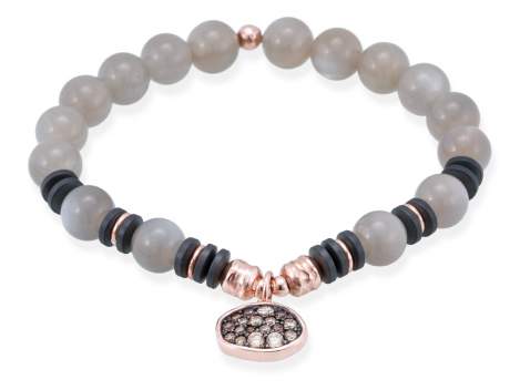 Bracelet MINK Grey in rose silver