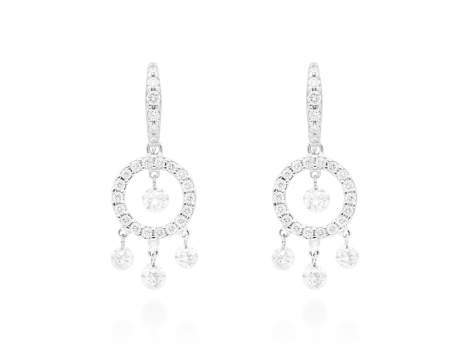 Pendientes   en Oro blanco 18Kt y diamantes