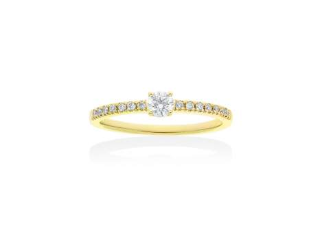 Anillo   en Oro amarillo 18Kt y diamantes