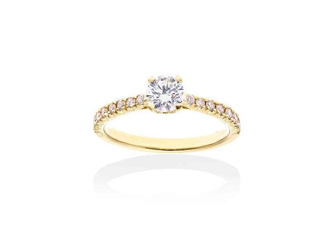 Ring   in 18kt yellow Gold de Marina Garcia Joyas en plata Ring in 18kt yellow gold with 1 diamond carat total weight 0.50 (Color: Top Wesselton (G) Clarity: VS2) and 16 diamonds carat total weight 0.27 (Color: Top Wesselton (G) Clarity: VS2).