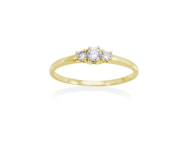 Anillo   en Oro 18Kt. y diamantes de Marina Garcia Joyas en plata Anillo de Oro amarillo de ley (750/1000) con 3 diamantes de peso total 0,21 qt. (Color: Top Wesselton (G) Pureza: SI).