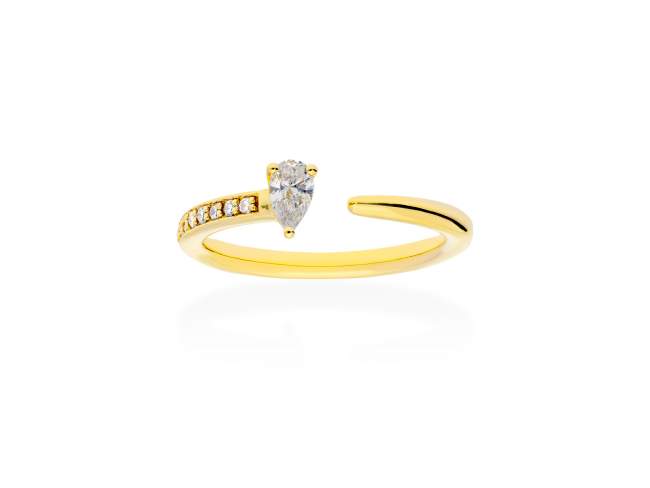 Ring   in 18kt yellow Gold and diamonds de Marina Garcia Joyas en plata Ring in yellow and white 18kt gold with 1 diamond pear cut total weight 0.16 ct. (Color: Top Wesselton (G) Clarity: SI) and 7 diamonds carat total weight 0.07 (Color: Top Wesselton (G) Clarity: SI).