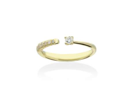 Anillo   en Oro amarillo 18Kt y diamantes