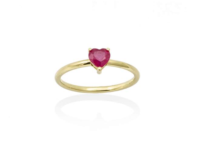 Ring   in 18kt rose Gold de Marina Garcia Joyas en plata Ring in 18kt yellow gold with 1  ruby 5x5 mm..