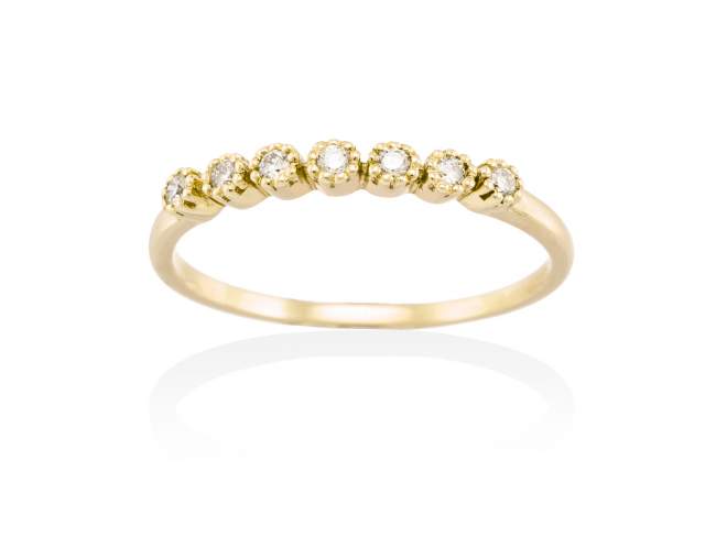 Ring in 18kt. Gold and diamonds de Marina Garcia Joyas en plata Ring in 18kt yellow gold with 7 diamonds carat total weight 0.11 (Color: Top Wesselton (G) Clarity: SI).