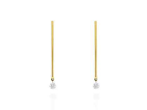 Pendientes   en Oro amarillo 18Kt y diamantes