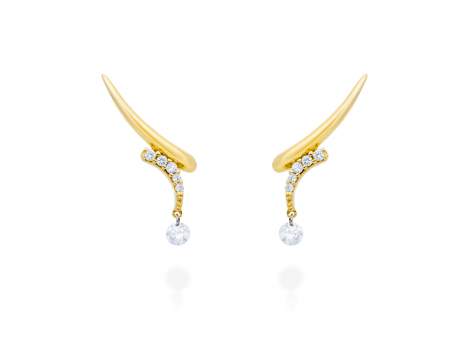 Pendientes   en Oro amarillo 18Kt y diamantes