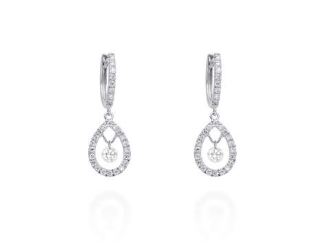 Pendientes   en Oro blanco 18Kt y diamantes