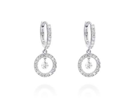 Pendientes   en Oro blanco 18Kt y diamantes