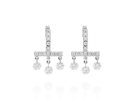 Pendientes   en Oro blanco 18Kt y diamantes