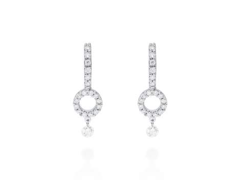 Pendientes   en Oro blanco 18Kt y diamantes