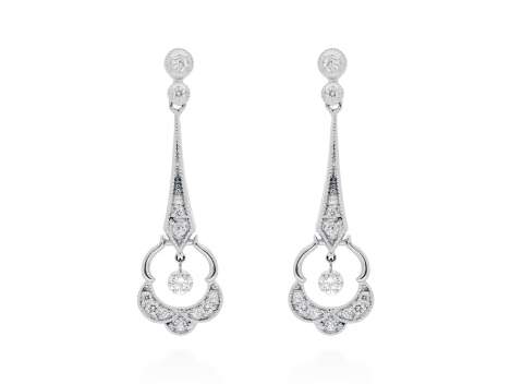 Pendientes   en Oro blanco 18Kt y diamantes