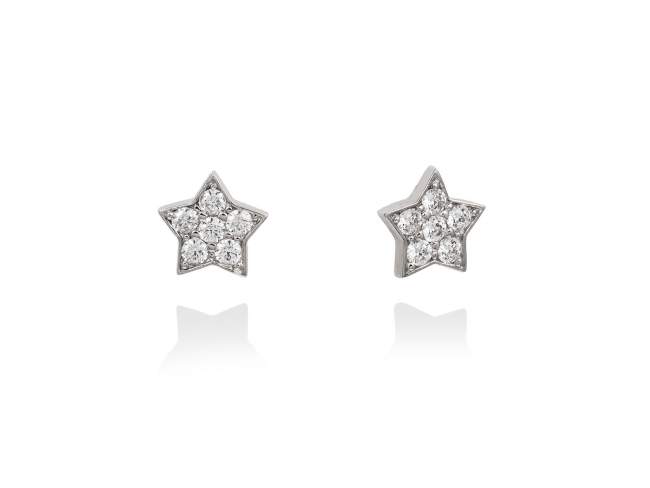 Earrings STAR White in silver - Marina Garcia