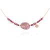 Necklace ZEN Red in rose silver