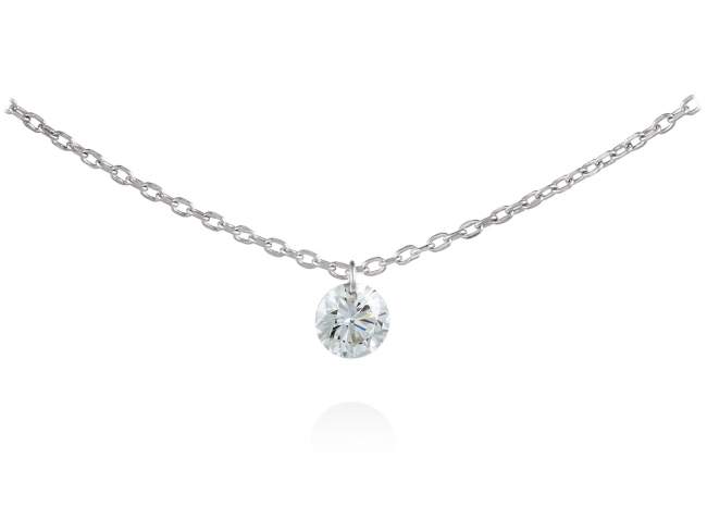 Necklace in 18kt. Gold and diamonds de Marina Garcia Joyas en plata Necklace in rodhium plated 18kt white gold with 1 diamond carat total weight 0.10 with a laser drill on crown main facet (length: 40-42 cm.)