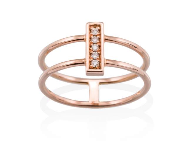 Ring in 18kt. Gold and diamonds de Marina Garcia Joyas en plata Ring in 18kt rose gold and 5 diamonds carat total weight 0.05  (Color: Top Wesselton (G) Clarity: SI).