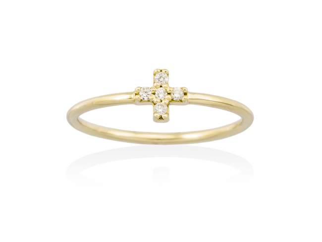 Ring in 18kt. Gold and diamonds de Marina Garcia Joyas en plata Ring in 18kt yellow gold with 5 diamonds carat total weight 0.05  (Color: Top Wesselton (G) Clarity: SI).