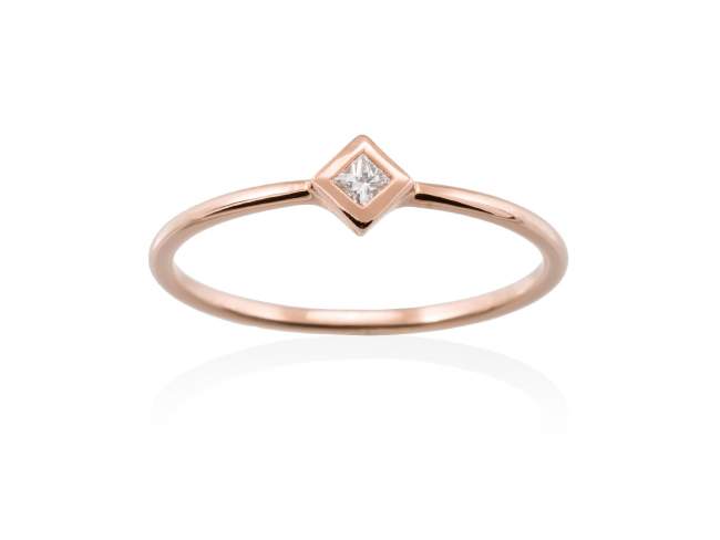 Ring in 18kt. Gold and diamonds de Marina Garcia Joyas en plata Ring in 18kt rose gold with 1 diamond carat total weight 0.05  (Color: Top Wesselton (G) Clarity: SI).